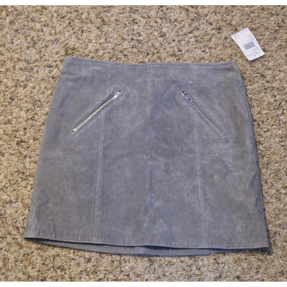 NWT Blank NYC Leather Skirt Women's‎ Size 28 Gray 100 % Leather Shell